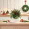 50 PCS Christmas Artificial Pine Picks with Red Berry Stems (Green) 1"D x 1"W x 1"H